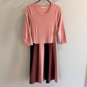Elegant Pink and Black Women's Dress